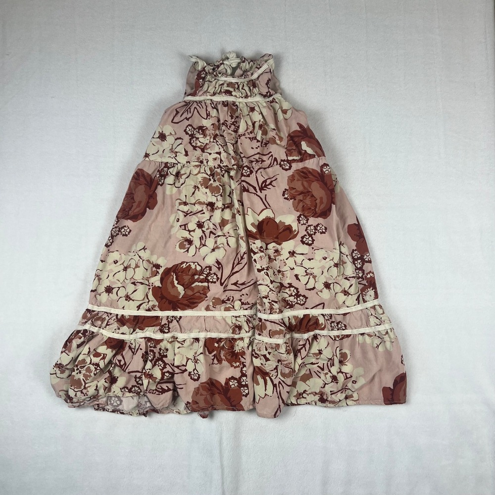 Mia‎ Joy by Joyfolie Girls Floral Halter Maxi Dress Pink Mauve Boho Size 6